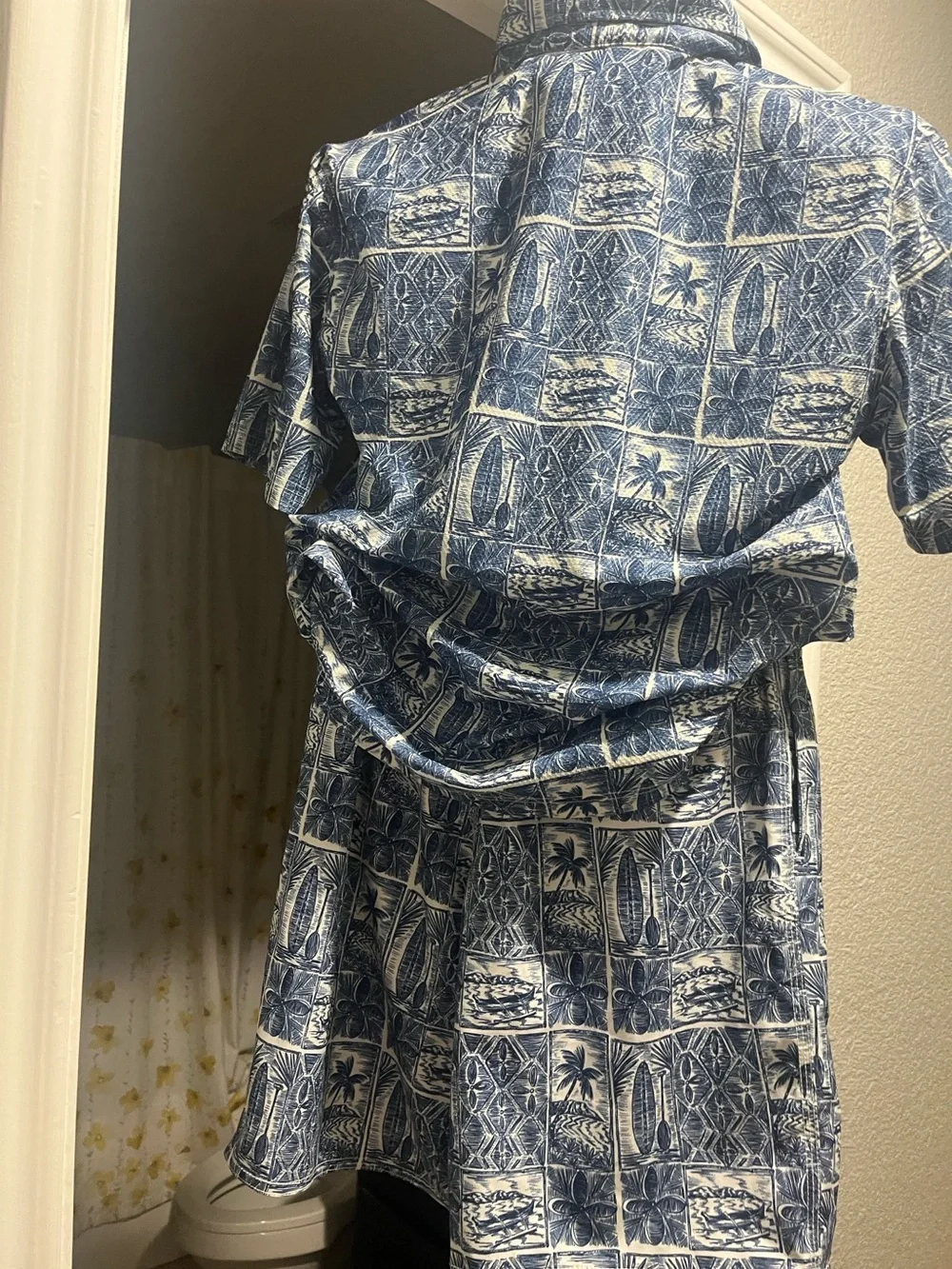 Men’s Blue Hawaiian-Print Set